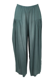 Product shot of the Endless Summer Side Gathered Pant in colour Forest (Green), from the front