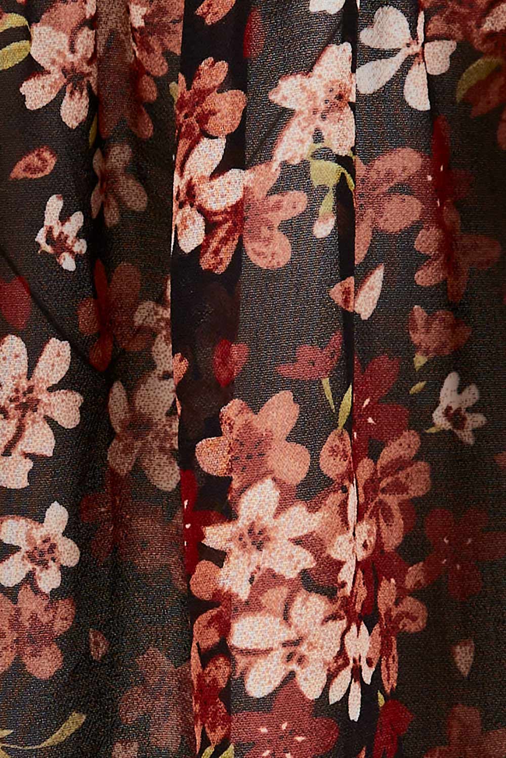 Product shot of the Romance In The Air Blouse in colour Blkrust (Black), detail