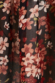 Product shot of the Romance In The Air Blouse in colour Blkrust (Black), detail