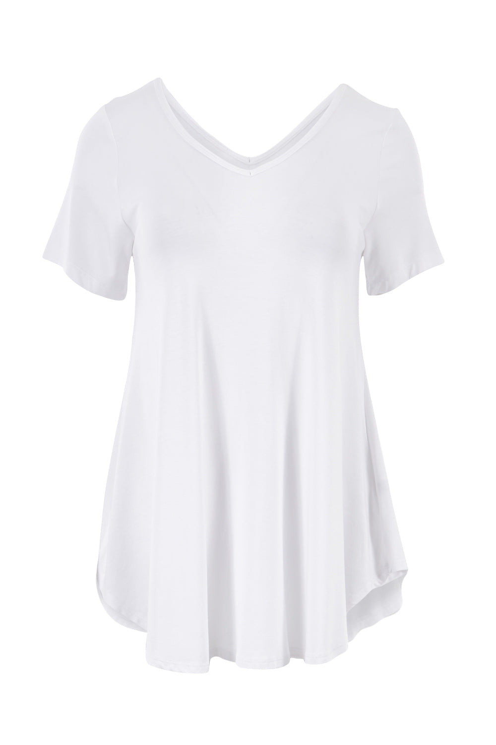 Product shot of the Softly Swinging Bamboo Tee in colour White (White), from the front