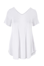 Product shot of the Softly Swinging Bamboo Tee in colour White (White), from the front