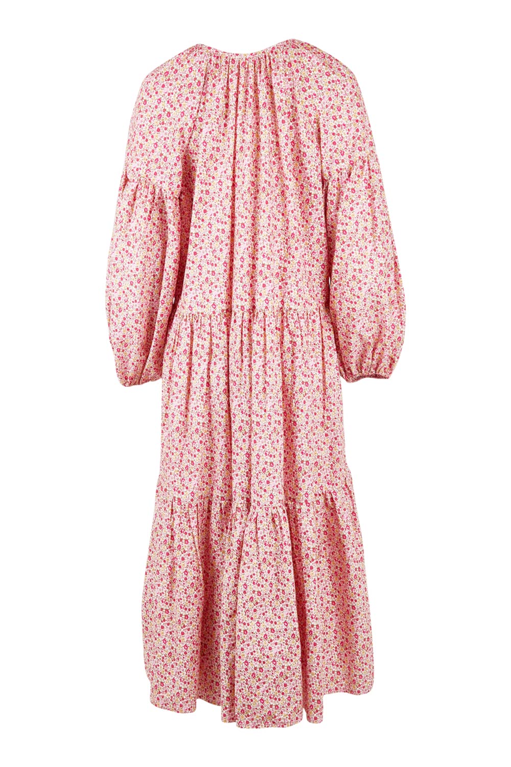 Product shot of the Light Of The Sun Cotton Dress in colour Pinkfleur (Pink), from the back