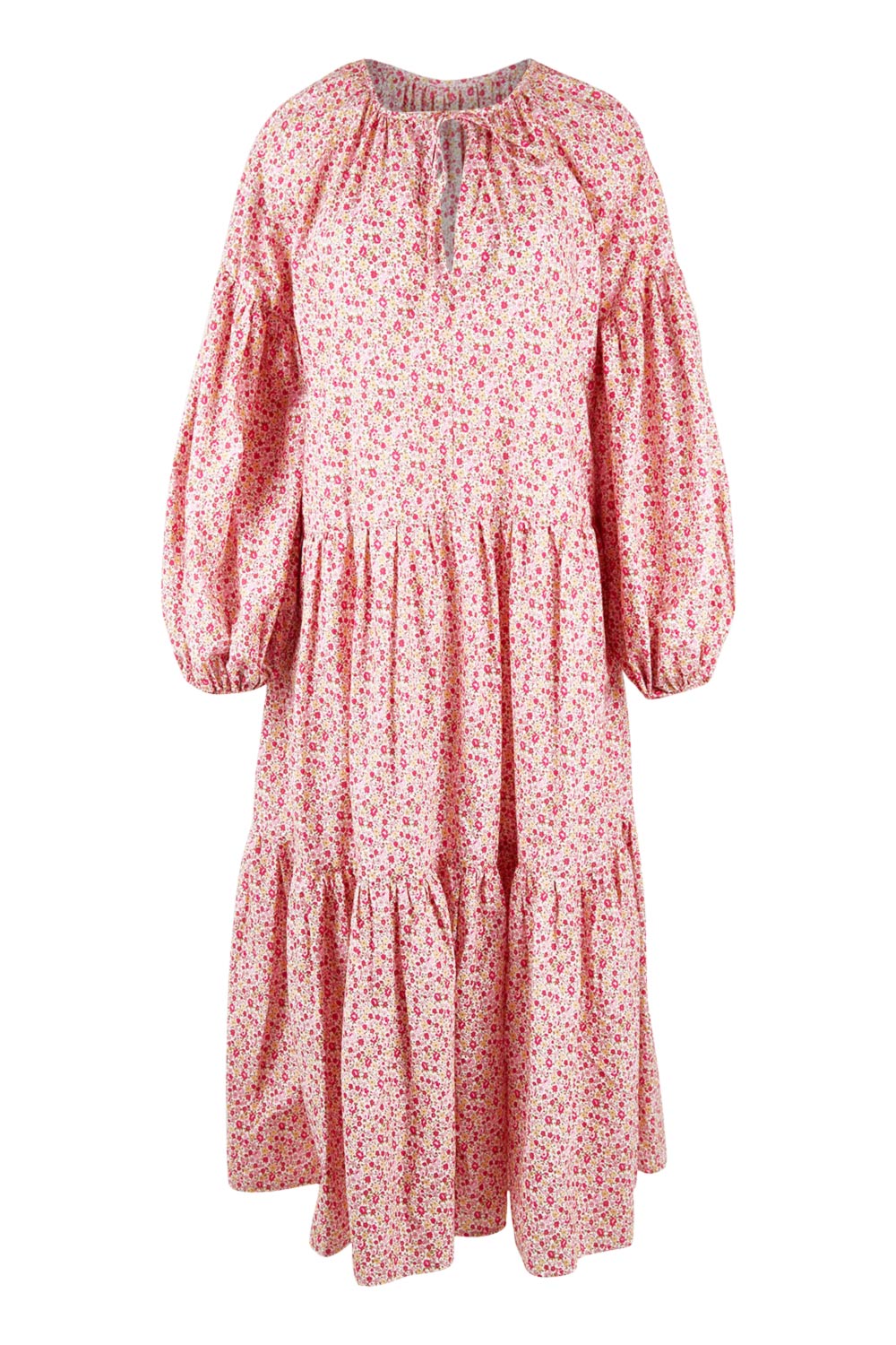 Product shot of the Light Of The Sun Cotton Dress in colour Pinkfleur (Pink), from the front