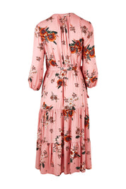 Product shot of the Pocket Full Of Dreams Wrap Dress in colour Hibiscus (Pink), from the back