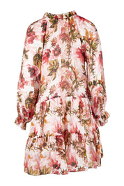 Product shot of the Down The Garden Path Dress in colour Fleur (Pink), from the back