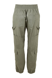 Product shot of the I Can Do It Myself Carpenter Cargos in colour Khaki (Green), from the back