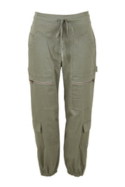 Product shot of the I Can Do It Myself Carpenter Cargos in colour Khaki (Green), from the front