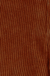 Product shot of the Feeling Good Wide Leg Cord Pants in colour Rust, detail