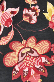 Product shot of the All For You Wrap Top in colour Blkfleur (Black), detail