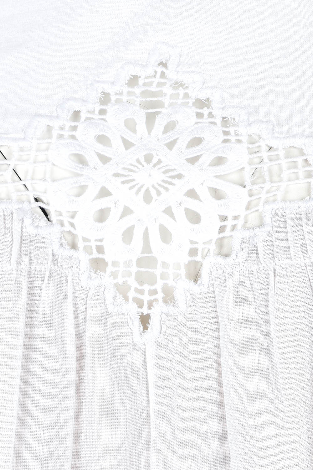 Product shot of the Frill Of The Romance Blouse in colour White (White), detail