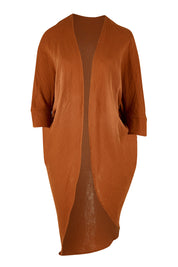 Product shot of the Falling For You Cotton Cardi in colour Cinnamon, from the front