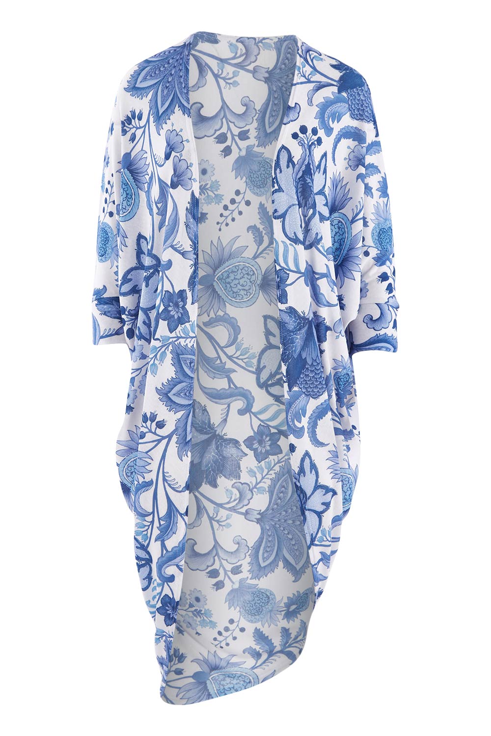 Product shot of the Falling For You Cardi in colour Bluewhite (Blue), from the front