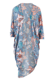 Product shot of the Falling For You Cardi in colour Denim (Blue), from the front