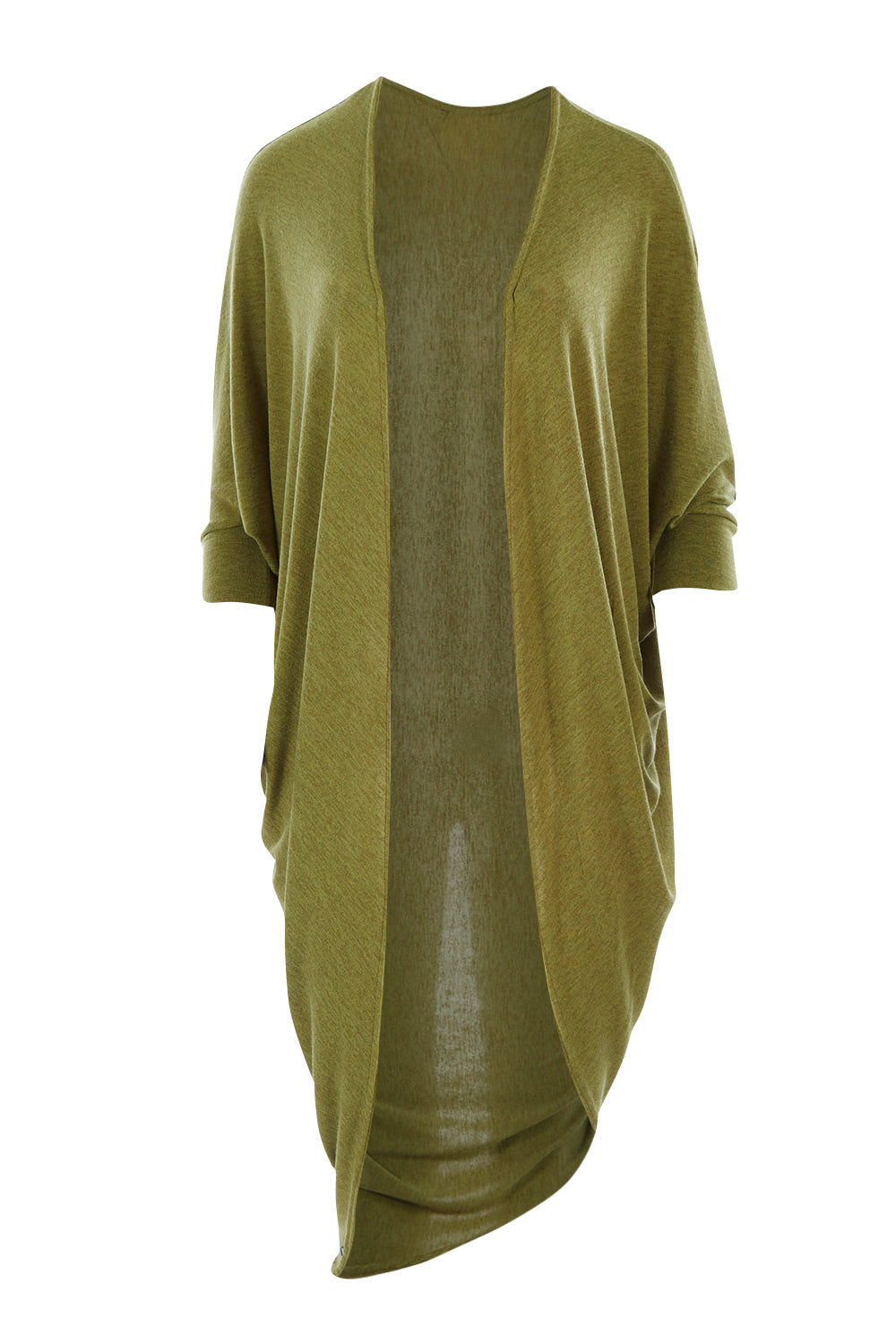 Product shot of the Falling For You Cardi in colour Olive (Green), from the front