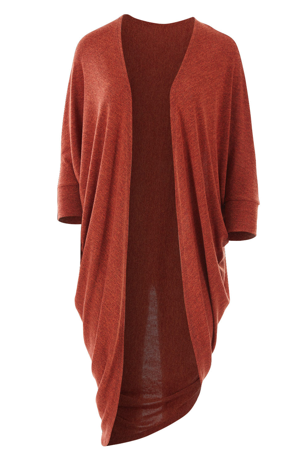 Product shot of the Falling For You Cardi in colour Rust, from the front
