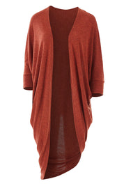 Product shot of the Falling For You Cardi in colour Rust, from the front