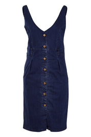 Product shot of the Dance With Me Denim Dress in colour Denim (Blue), from the front