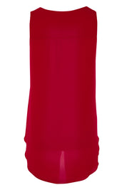 Product shot of the Sugar Snaps Layers Tank in colour Red (Red), from the back