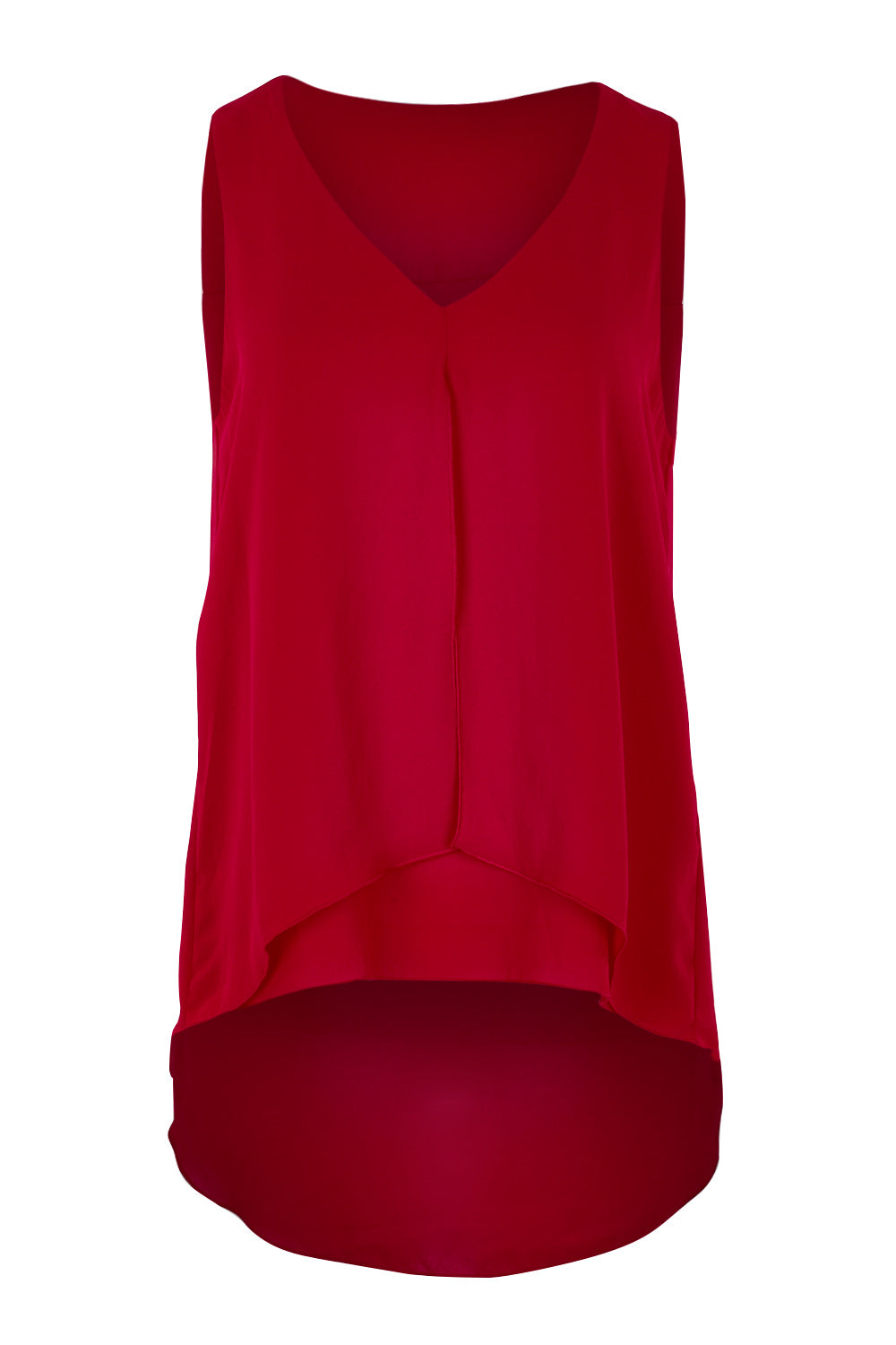 Product shot of the Sugar Snaps Layers Tank in colour Red (Red), from the front