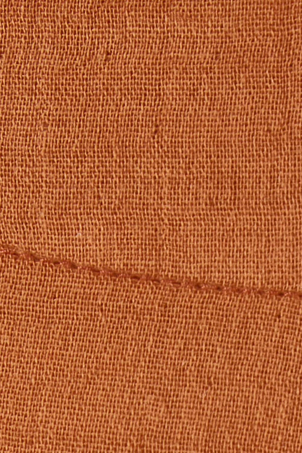 Product shot of the Wrapped In You Cotton Pants in colour Cinnamon, detail