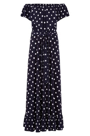 Product shot of the Dance With Me Maxi Dress in colour Navy (Blue), from the front