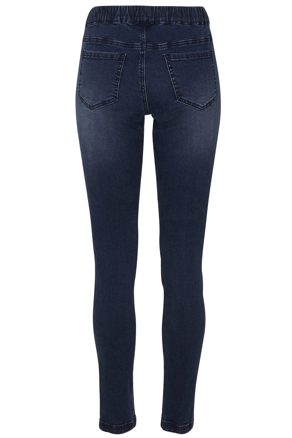 Product shot of the Wild Plains Stitched Jeggings in colour Denim (Blue), from the back
