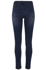 Product shot of the Wild Plains Stitched Jeggings in colour Denim (Blue), from the back