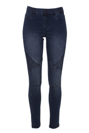 Product shot of the Wild Plains Stitched Jeggings in colour Denim (Blue), from the front