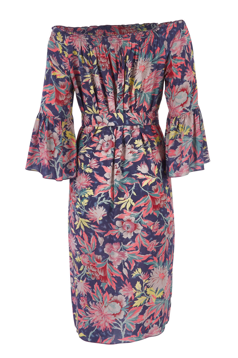 Product shot of the Ti Amo Dress in colour BluePink (Blue), from the back