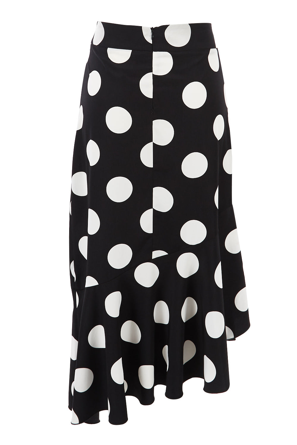 Product shot of the Bellissimo Skirt in colour BlackDot (Black), from the back