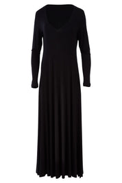 Product shot of the My Faithful Maxi Tee Dress in colour Black (Black), from the front