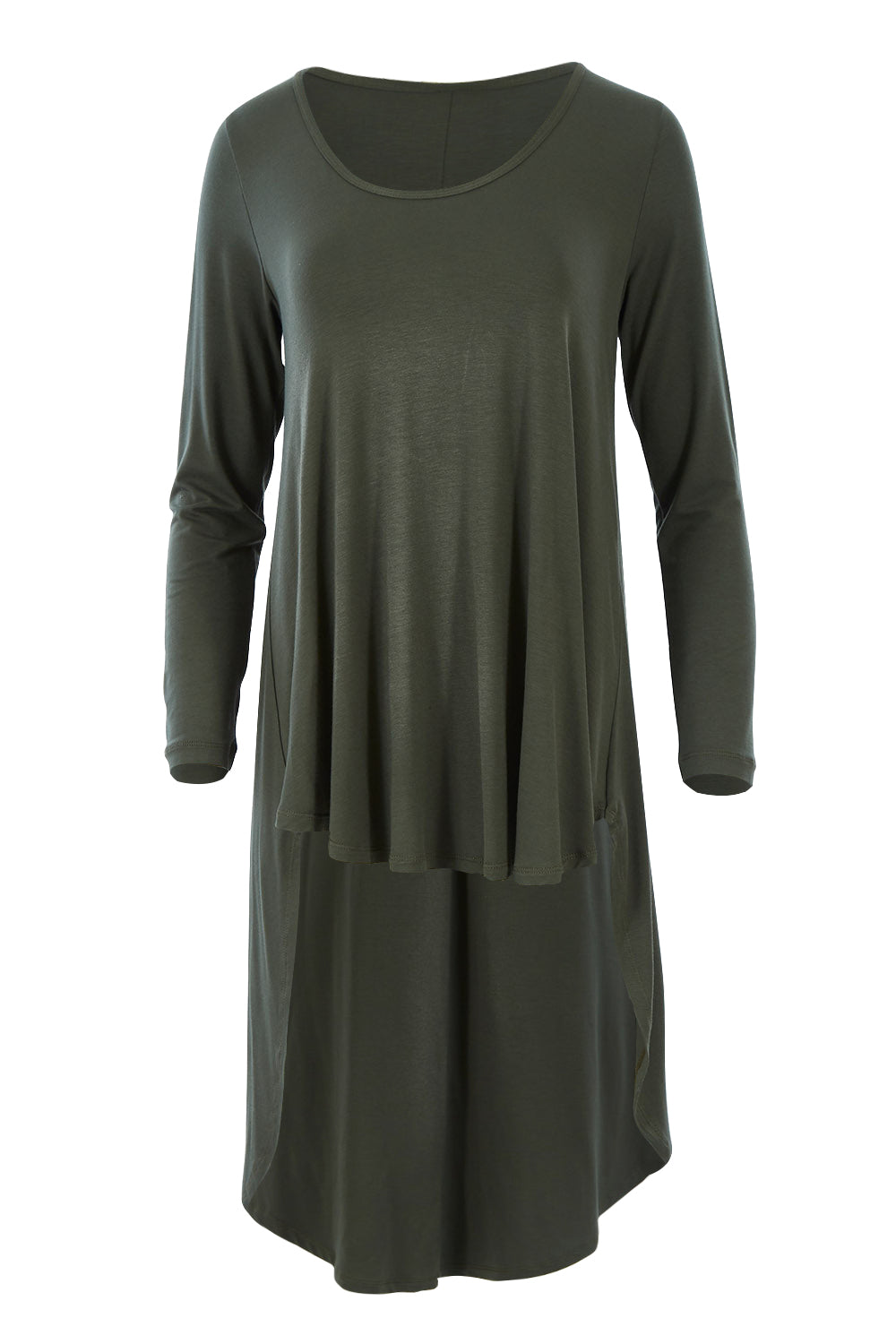 Product shot of the Moonlight Kisses Bamboo Tee in colour Combat (Green), from the front