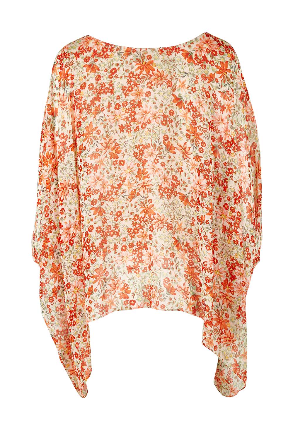 Product shot of the Easy Peasy Throw Top in colour Orangepop, from the back