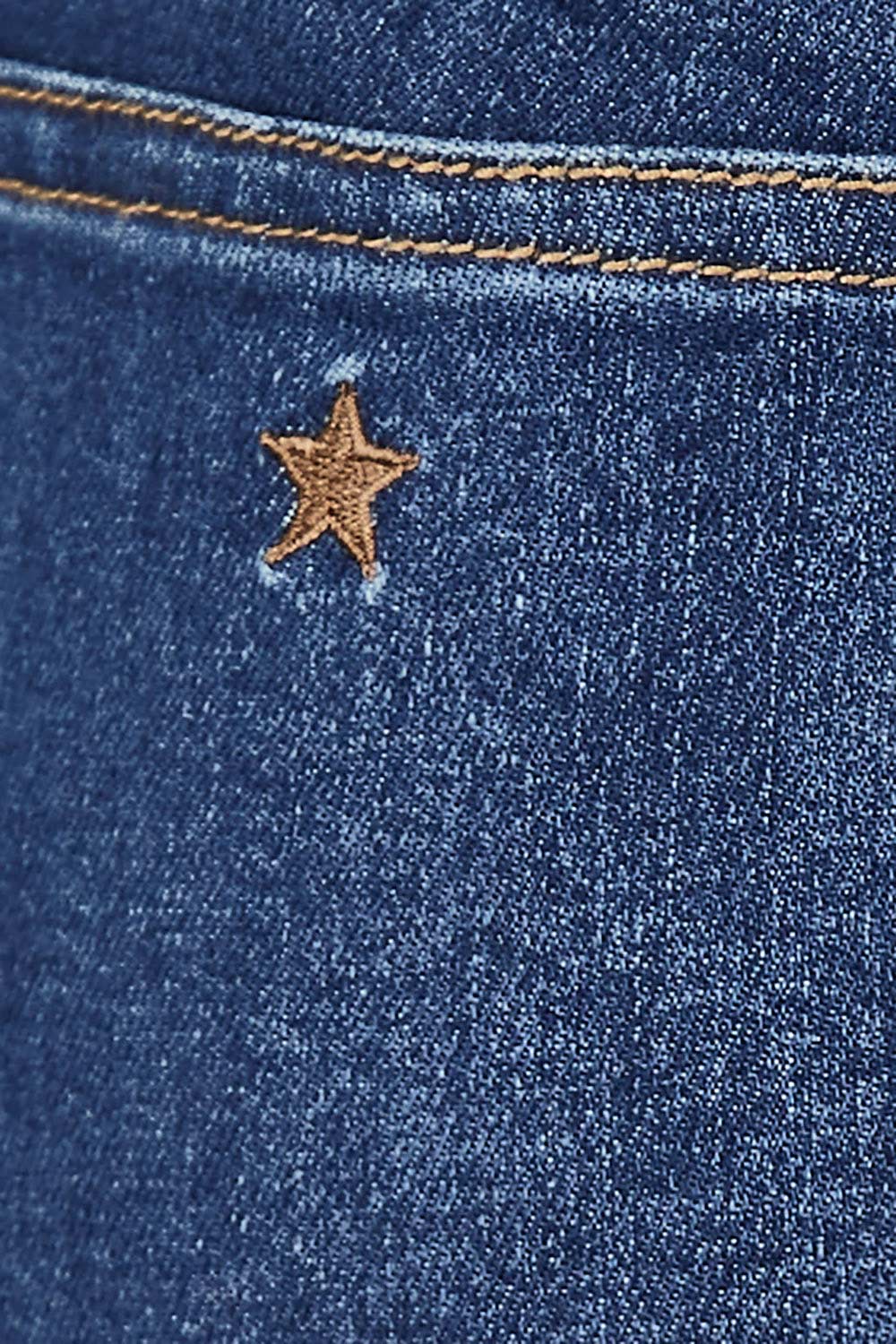 Product shot of the Follow Me Home Button Jeggings in colour Denim (Black), detail