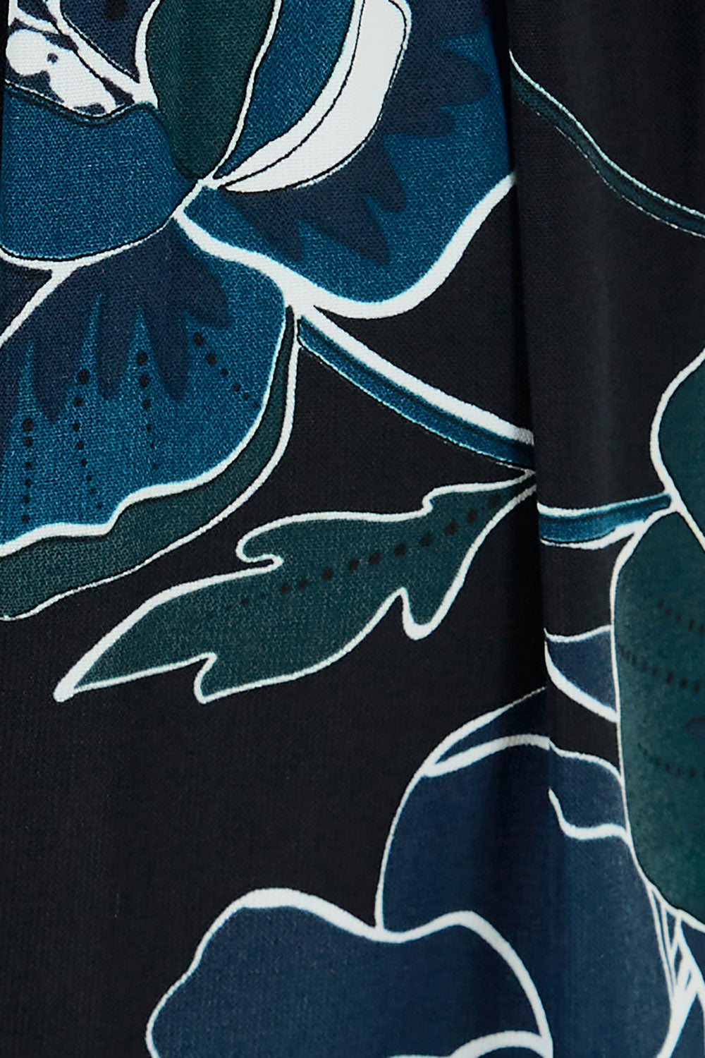 Product shot of the Walk This Way Wide Leg Pants in colour Blackblue (Black), detail