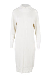 Product shot of the With My Crew Sweater Dress in colour Snow (White), from the front