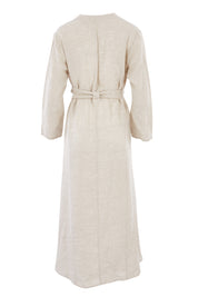 Product shot of the Wildflower Dress in colour NaturalLin, from the back