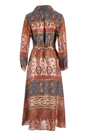 Product shot of the Safari Dress in colour Imperial (Pink), from the back