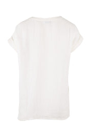 Product shot of the Percy Top in colour White (White), from the back