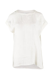 Product shot of the Percy Top in colour White (White), from the front