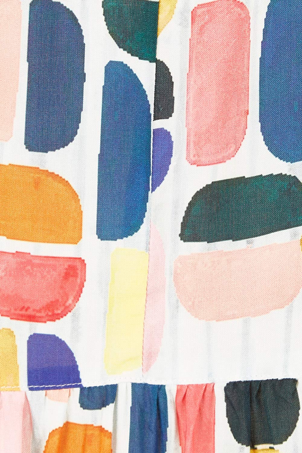 Product shot of the Abstract Print Dress in colour Multi (Blue), detail