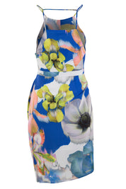 Product shot of the Revival Dress in colour Print (Blue), from the back