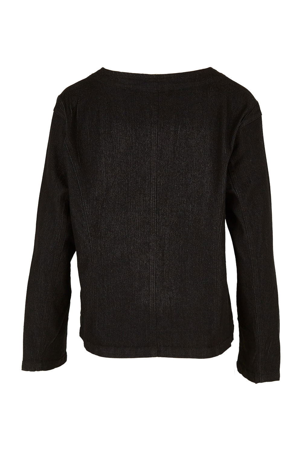 Product shot of the Luxe Ponte Jacket in colour Black (Black), from the back