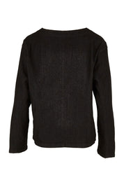 Product shot of the Luxe Ponte Jacket in colour Black (Black), from the back