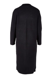 Product shot of the Relaxed Rib Cardigan in colour Black (Black), from the back