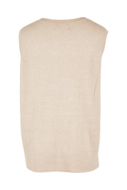 Product shot of the Cleo Vest in colour Oat, from the back