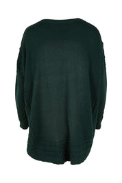 Product shot of the Poppy Knit in colour Forest (Green), from the back