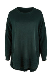 Product shot of the Poppy Knit in colour Forest (Green), from the front