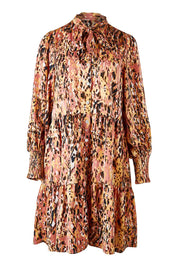 Product shot of the Mayan Dress in colour Ochre, from the front