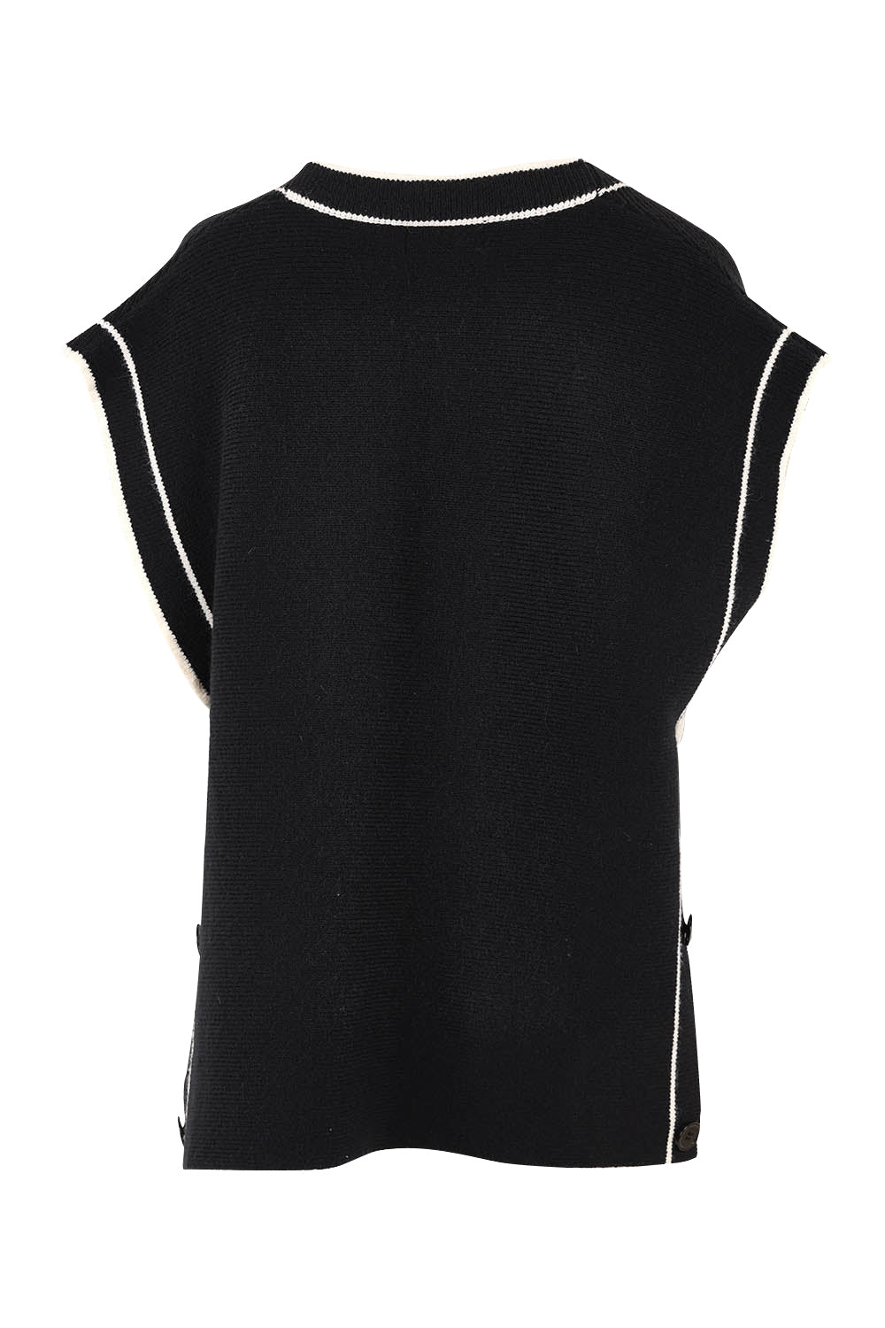 Product shot of the Avino Knit Vest in colour Black (Black), from the back